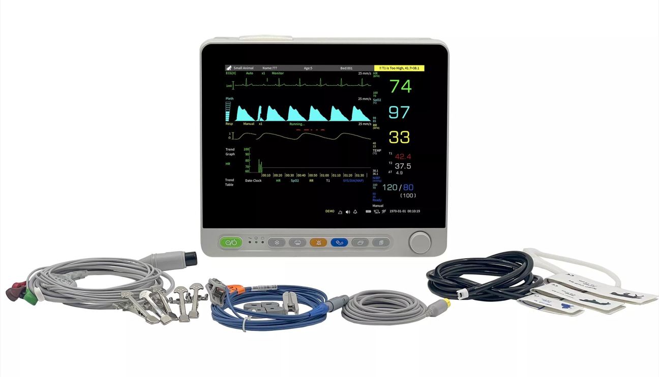 UVM08 17” Veterinary Multi-parameters Monitor - ECG RESP SpO2 NIBP TEMP PR