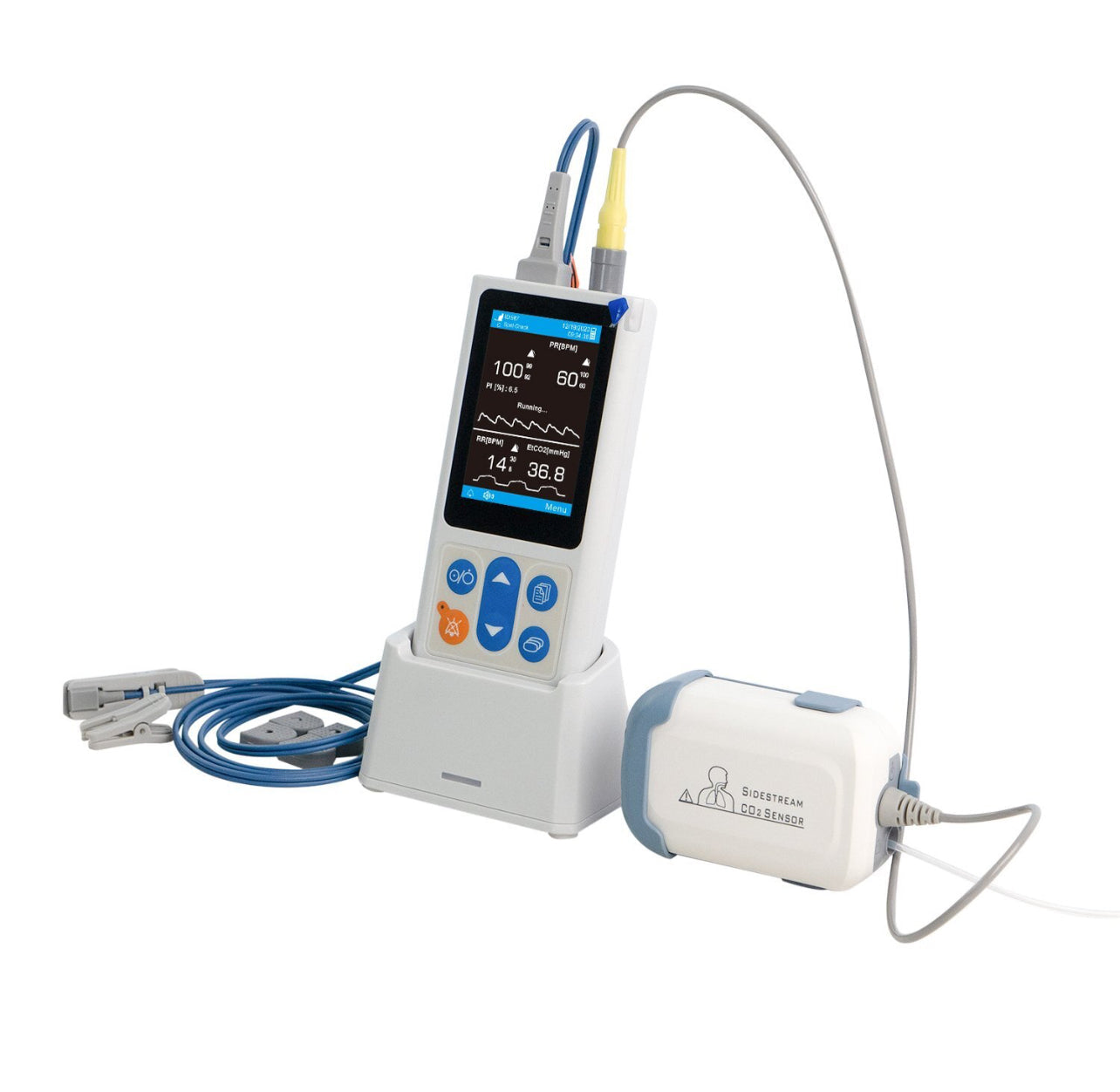 UVC02S 3.5” Veterinary Capnography Monitor - SPO2 PR RESP ETCO2(sidestream)