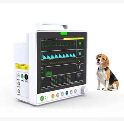 UVM02 12” Veterinary Multi-parameters Monitor - ECG RESP SpO2 NIBP TEMP PR