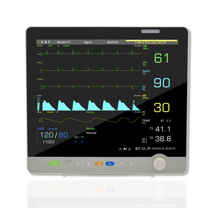 UVM08CSP17” Veterinary Multi-parameters Monitor - ECG RESP SpO2 NIBP TEMP PR Etco2(Sidestream) Printer